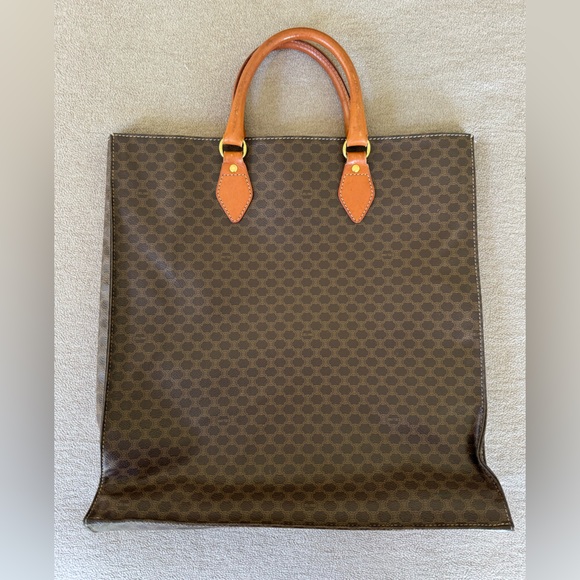 Triomphe Vintage Leather Tote Celine Brown - Picture 1 of 12